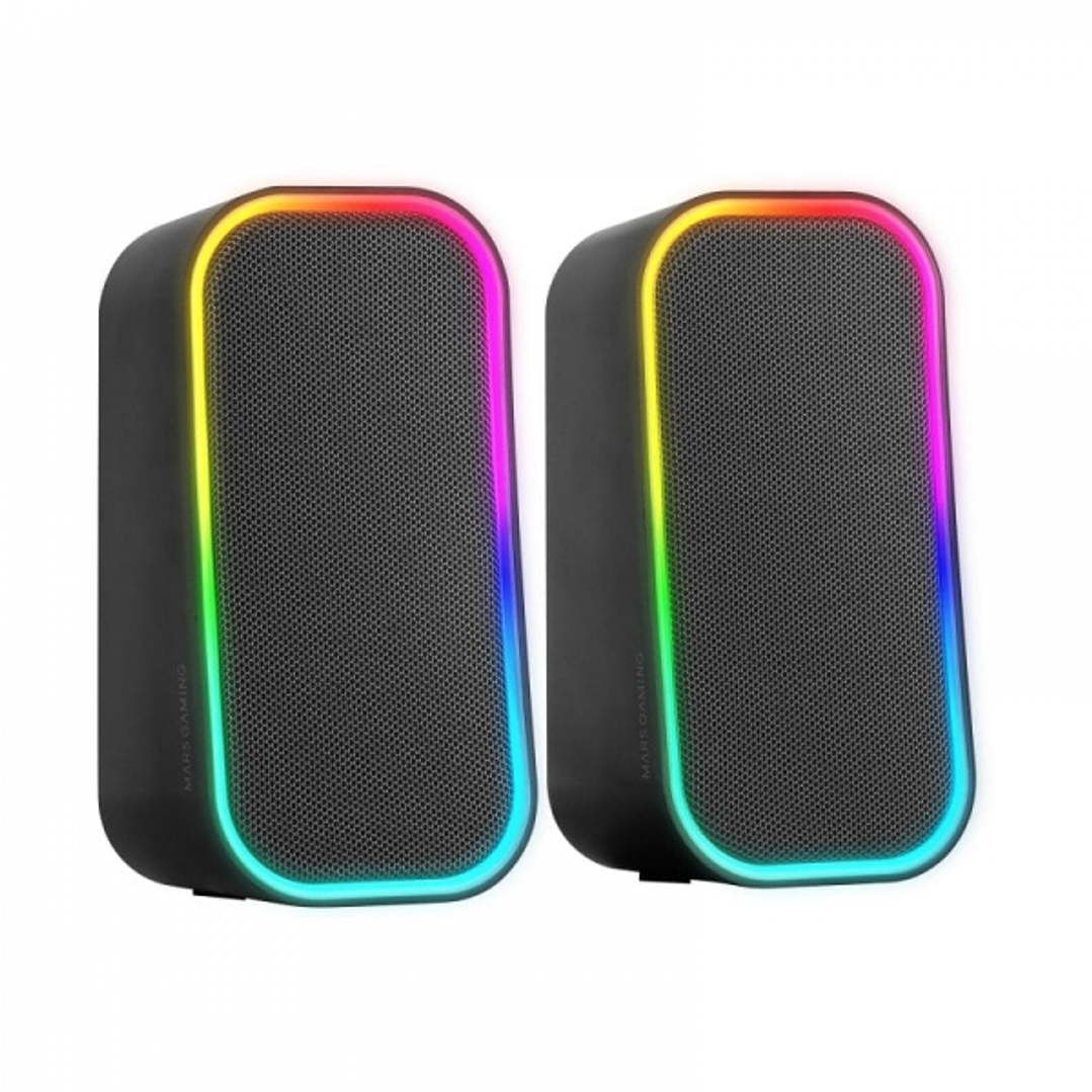 Mars Gaming MS-OM Altavoces - Sonido Envolvente 20W - Iluminacion RGB Controlable - Bluetooth 5.3 y AUX-IN - Compatibilidad Universal - Color Negro 1
