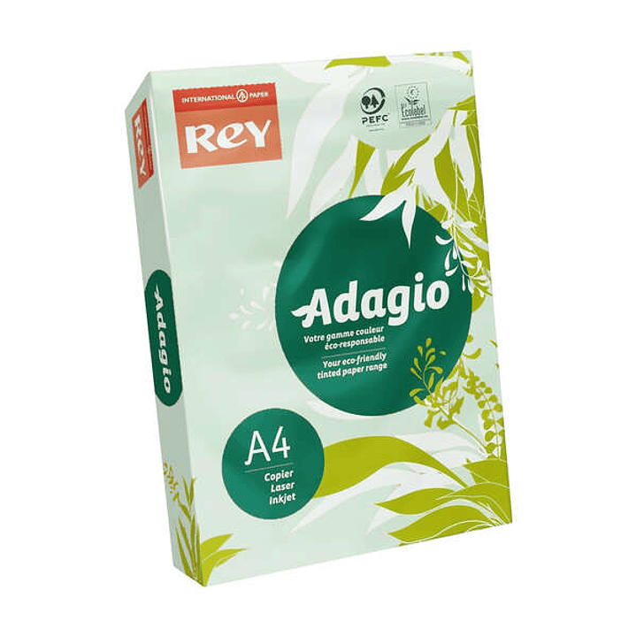 Dohe Adagio Paquete de 500 Hojas de Papel A4 de 80g - Apto para Fotocopiadoras e Impresoras - Alta Calidad y Versatilidad - Color Verde Pastel 1