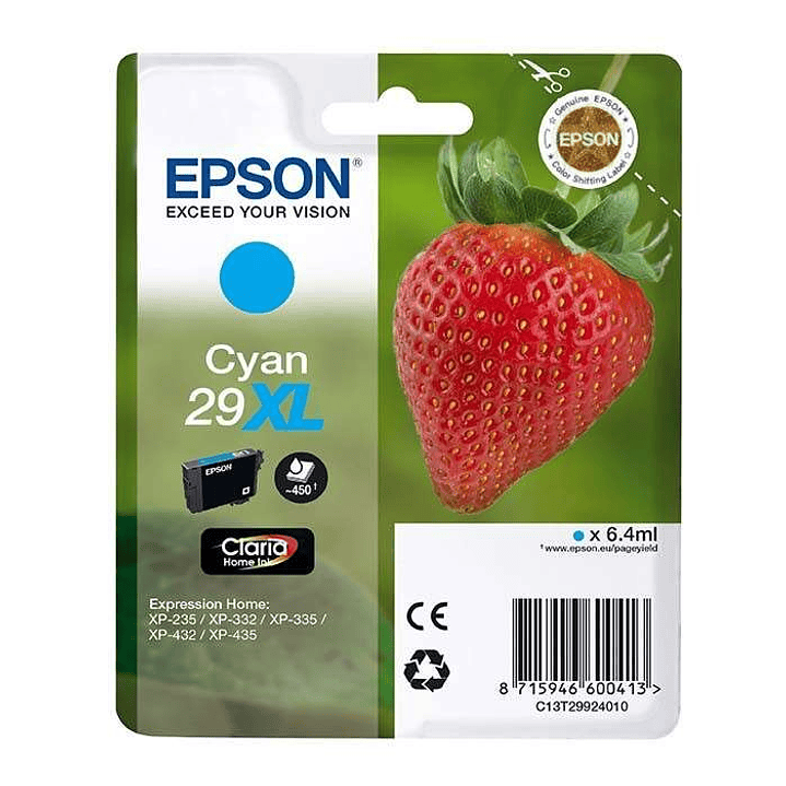 Epson T2992 (29XL) Cyan Cartucho de Tinta Original - C13T29924012 1