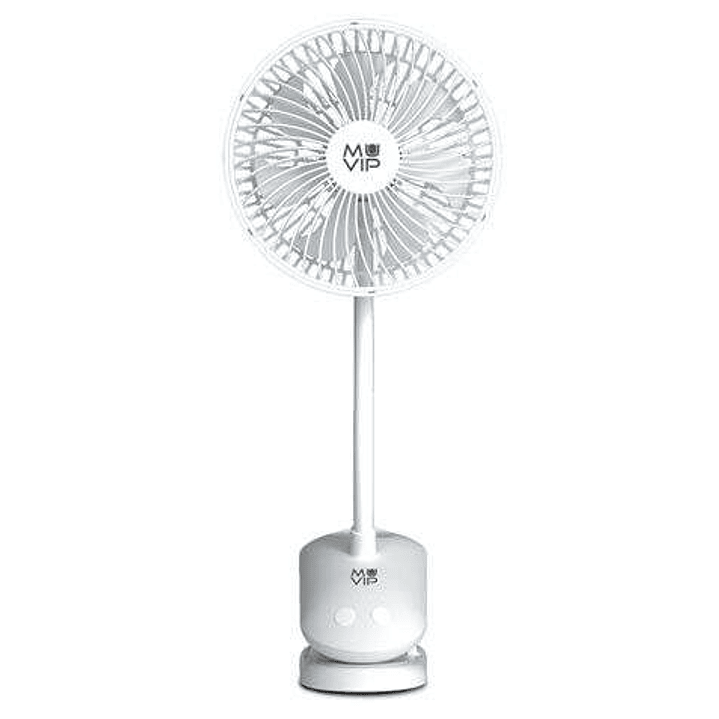 Muvip Ventilador de Pinza Portatil 5W 15cm de Diametro - 4 Velocidades - Angulo Ajustable hasta 360º - Autonomia hasta 9h - Color Blanco 1