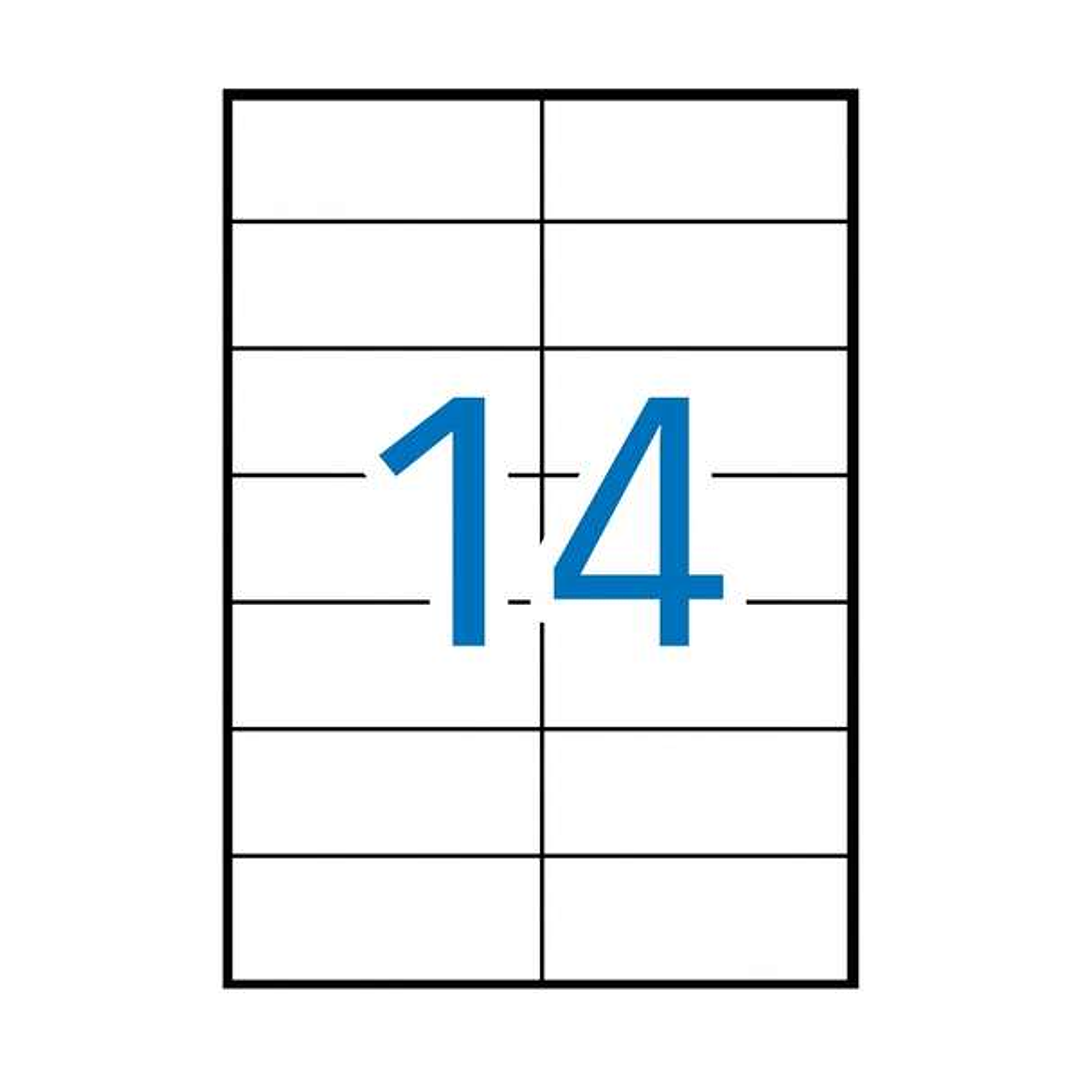 Apli Pack de 1.400 Etiquetas 105x42.4mm - Adhesivo Permanente - Cantos Rectos - Color Blanco 1