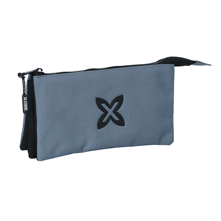 Safta Munich Basicos Estuche Portatodo - 3 Compartimentos - 22x12x3cm - Color Gris 1