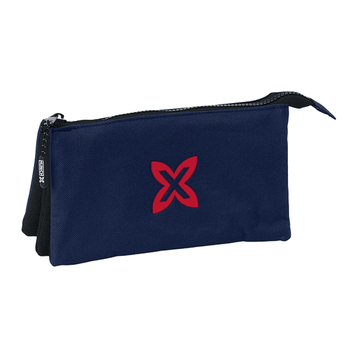 Safta Munich Basicos Estuche Portatodo - 3 Compartimentos - 22x12x3cm - Color Azul Marino 1