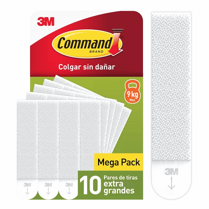 Command Pack de 20 Tiras Adhesivas para Colgar Cuadros - 10 Pares XL - Color Blanco 1