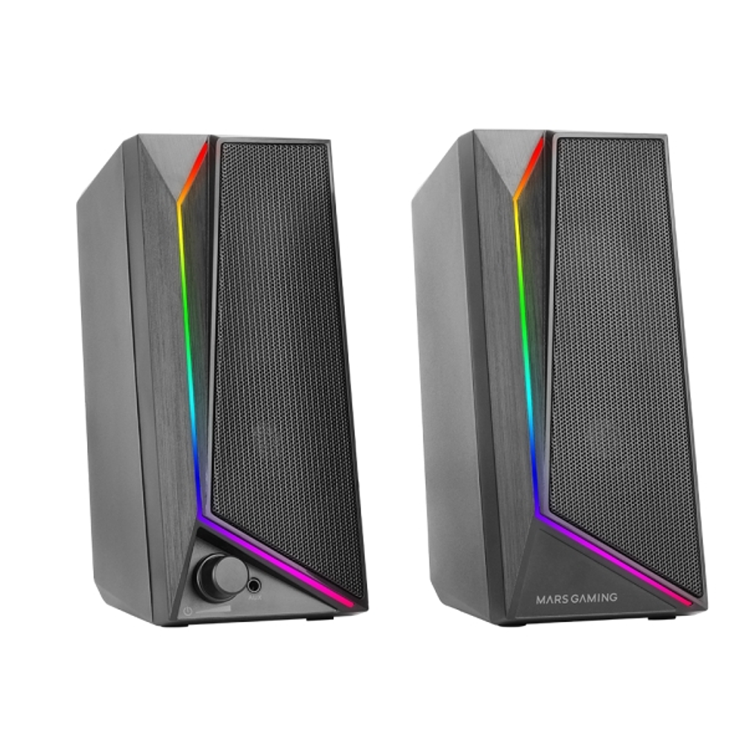 Mars Gaming MS72 Altavoces Gaming de 15W - Luces RGB - Jack 3.5mm - Procesador de Sonido DSP - 178x79x110mm - Color Negro 1