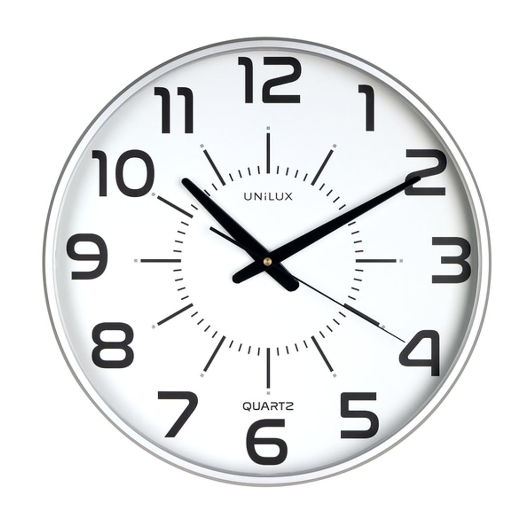 Unilux Reloj de Pared Maxi Pop Gris - Diseño Moderno y Llamativo - Gran Tamaño para Facil Lectura - Color Gris 1