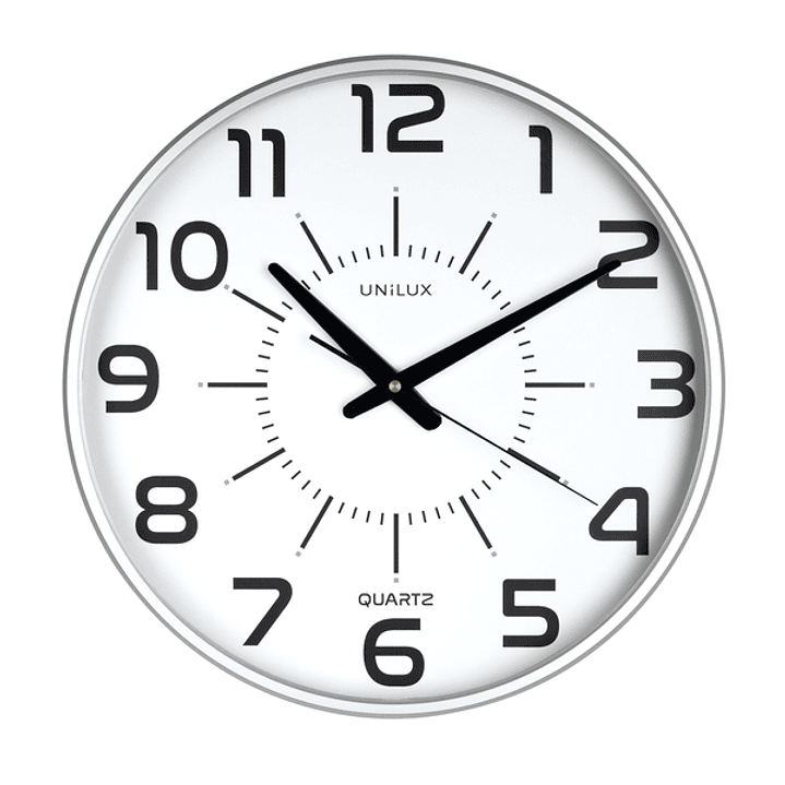 Unilux Reloj de Pared Maxi Pop Gris - Diseño Moderno y Llamativo - Gran Tamaño para Facil Lectura - Color Gris 1