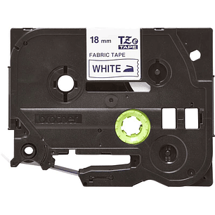 Brother TZeFA4 Cinta Textil Original de Etiquetas - Texto azul sobre fondo blanco - Ancho 18mm x 3 metros