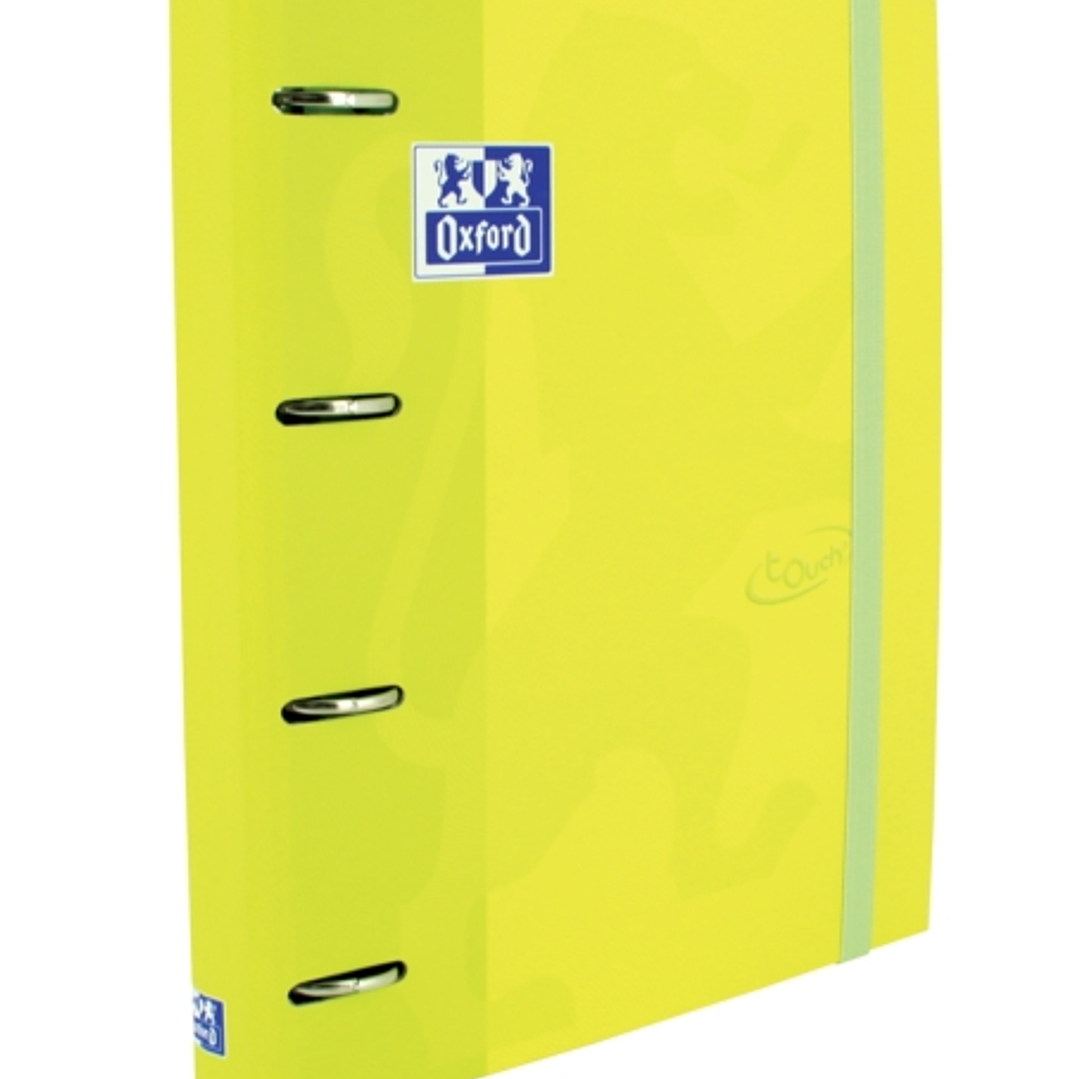 Oxford Touch A4+ Europeanbinder - Tapa Extradura Resistente - Lomo de 45mm - Anillas 4Dx35mm - Incluye Recambio 5x5 - Color Lima 1