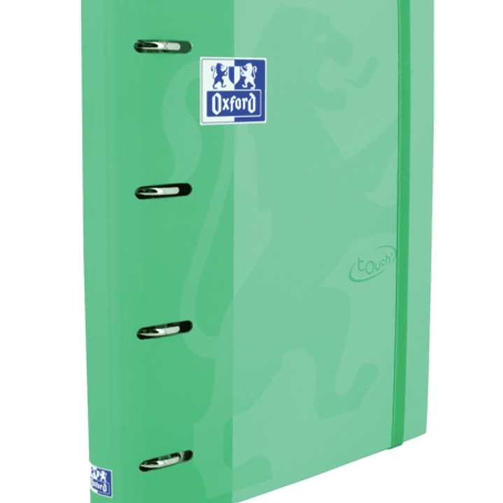 Oxford Touch A4+ Europeanbinder - Tapa Extradura Resistente - Lomo de 45mm - Anillas 4Dx35mm - Recambio 5x5 - Color Menta 1