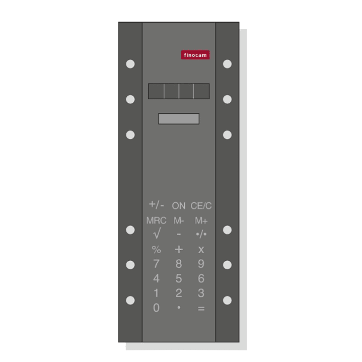 Finocam R573 Calculadora para Agendas Open - Formato 500 - 65x5x172mm - Color Gris Oscuro 1