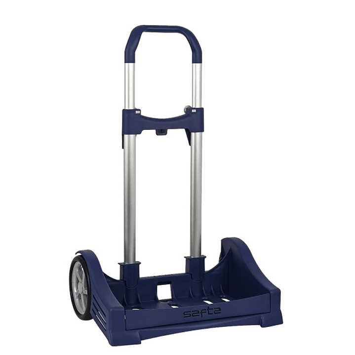 Safta Evolution Carro Portamochilas- Sujecion Universal - Ruedas de 14cm Antivibracion - Aluminio/PP - 40x85x28cm - Color Azul Oscuro 1