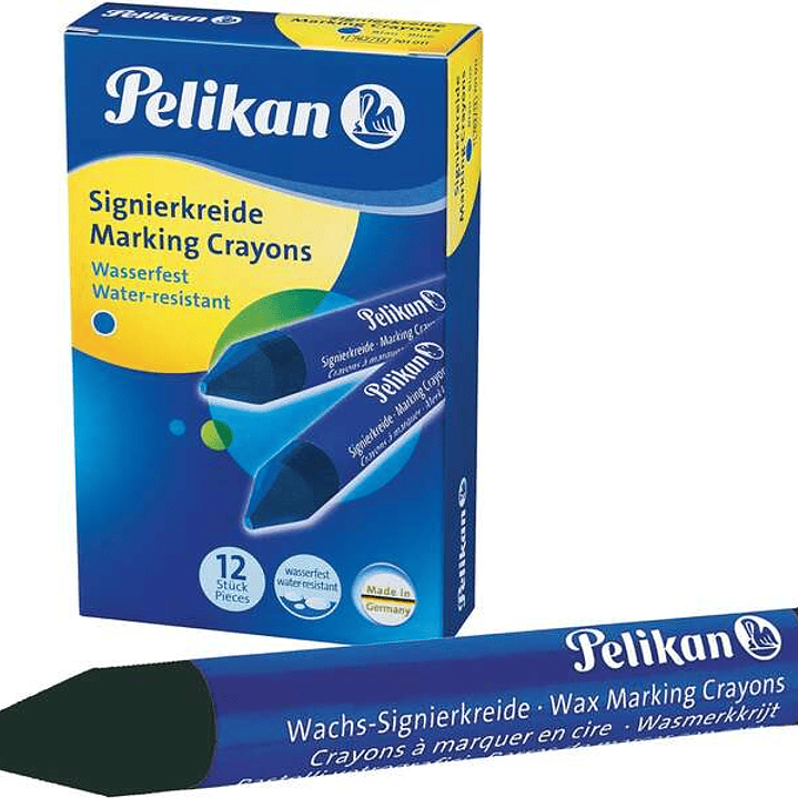 Pelikan Pack de 12 Ceras para Marcar - Resistente al Agua - Facil de Borrar - Ideal para Resaltar Texto - Color Negro 1