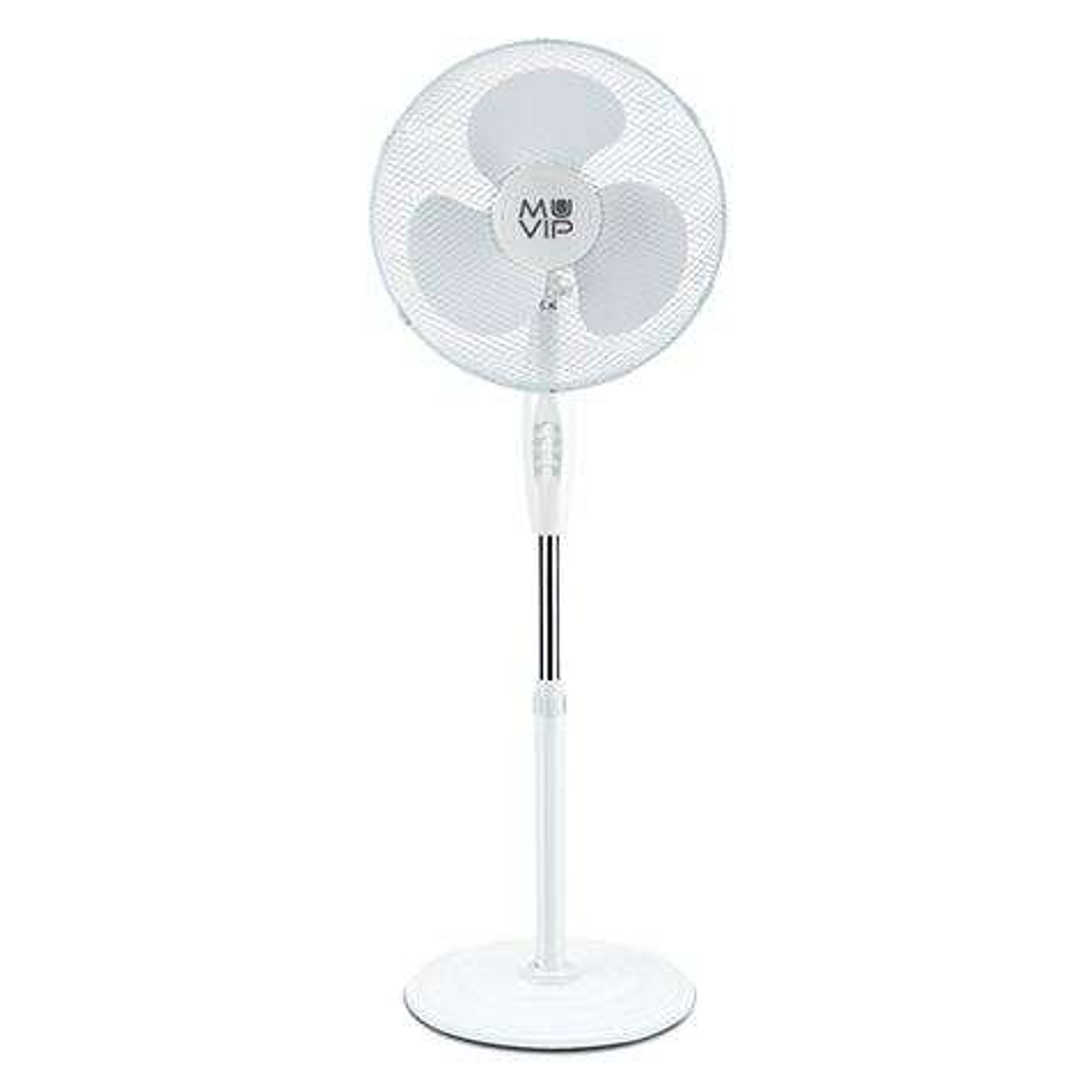 Muvip Ventilador de Pie 45W 3 Aspas - 3 Velocidades - Altura e Inclinacion Ajustables - Base Reforzada - Color Blanco 1