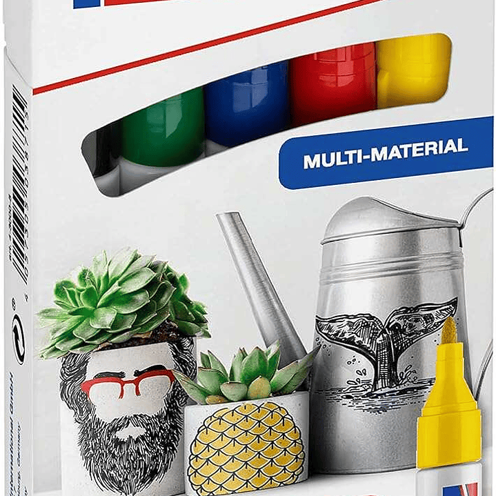 Edding 3000 Pack de 5 Rotuladores Permanentes - Punta Redonda de 1.5mm - Trazo entre 1.5 y 3mm - Recargable - Secado Rapido - Color Surtidos 1