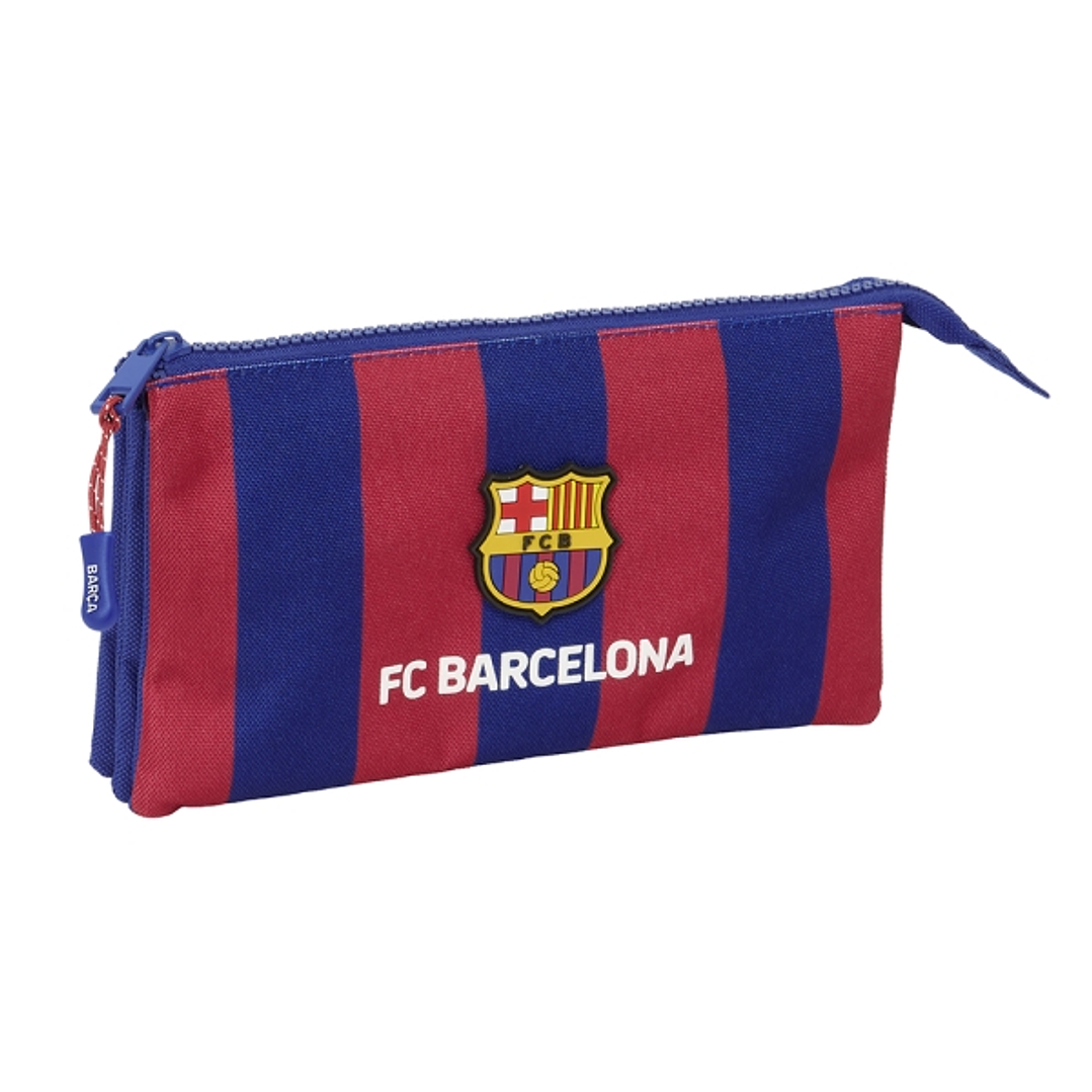Safta F.C. Barcelona Estuche Portatodo - 3 Compartimentos - 22x12x3cm - Color Rojo y Azul 1