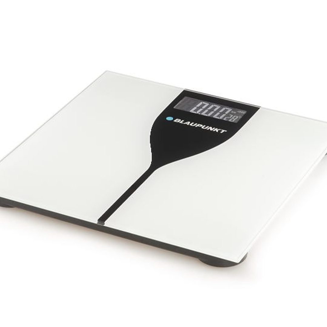 Blaupunkt Bascula Corporal - Capacidad 180kg - Pantalla Digital - Vidrio Templado - Encendido y Apagado Automatico - Color Blanco y Negro 1
