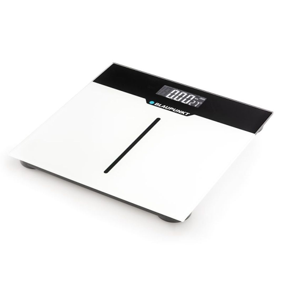 Blaupunkt Bascula Corporal - Capacidad 180kg - Pantalla Digital - Vidrio Templado - Encendido y Apagado Automatico - Color Blanco y Negro 1