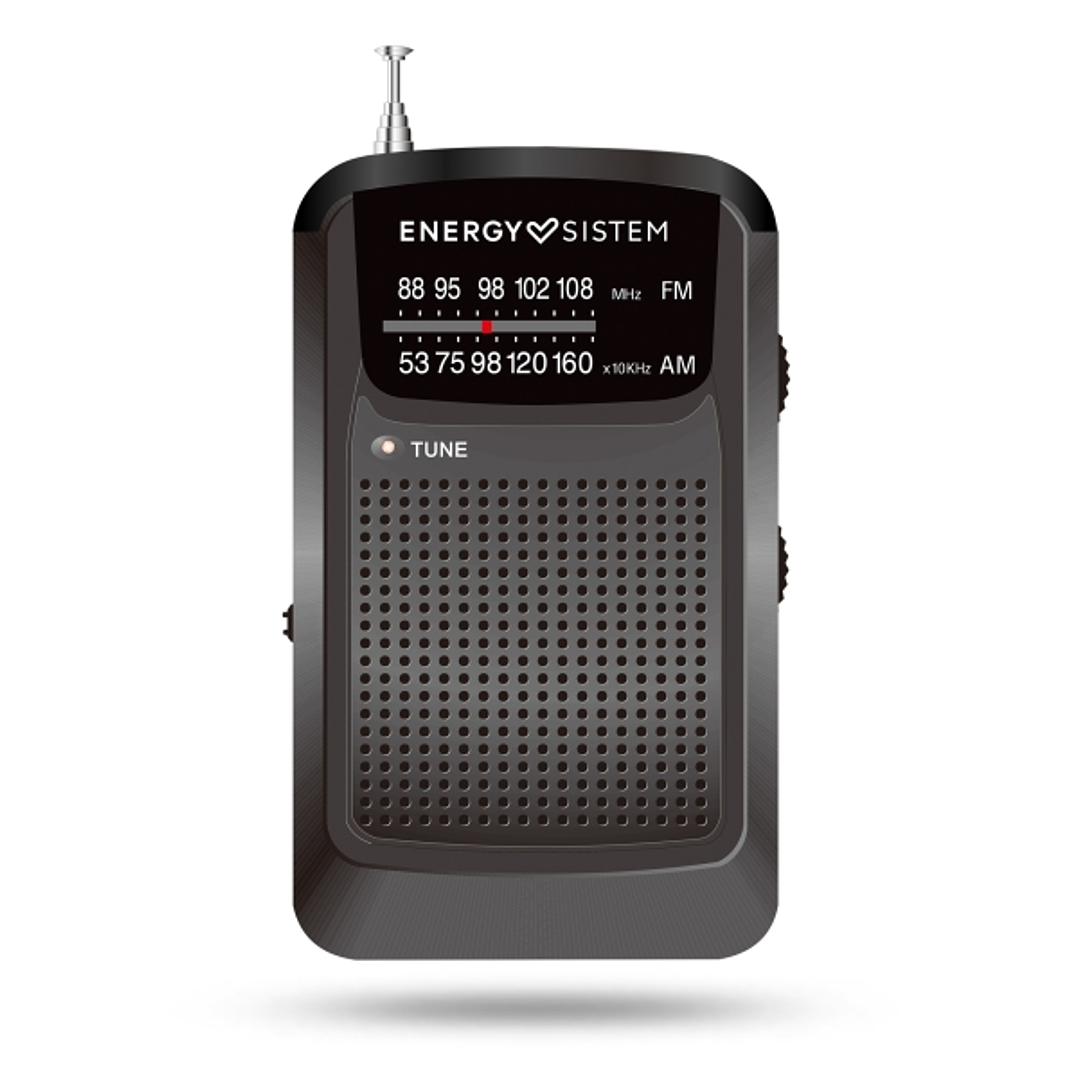 Energy Sistem Pocket Radio Portatil Analogica FM/AM - Entrada Jack 3.5mm - Antena Telescopica - Alimentacion con Pilas - Color Negro 1