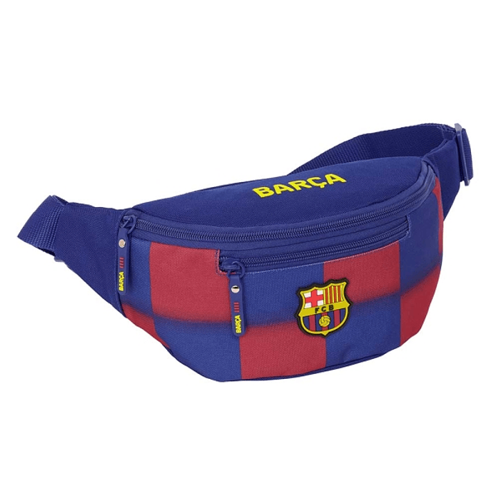 Safta F.C.Barcelona Bolsa de Cintura de 2.485L - 2 Compartimentos - Cinta Ajustable con Cierre de PVC - Cierre con Cremallera - 23x12x9cm - Color Rojo 1