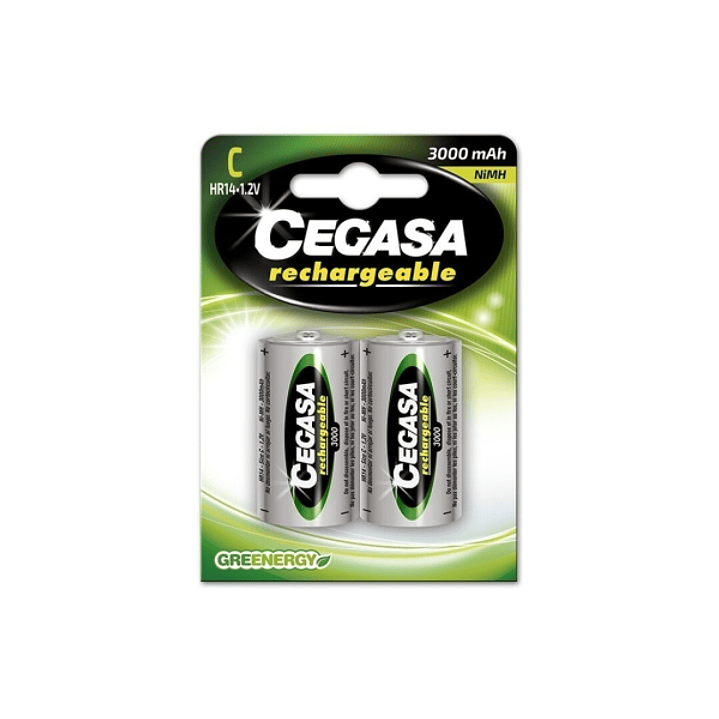 Cegasa Rechargeable Pack de 2 Pilas Recargables HR14 C 3000mAh 1