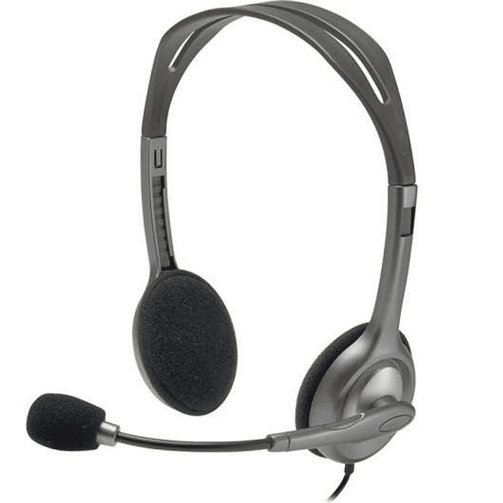 Logitech H111 Auriculares Estereo con Microfono - Microfono Giratorio - Diadema ajustable - Jack 3.5mm - Cable de 1.80m - Color Gris 1