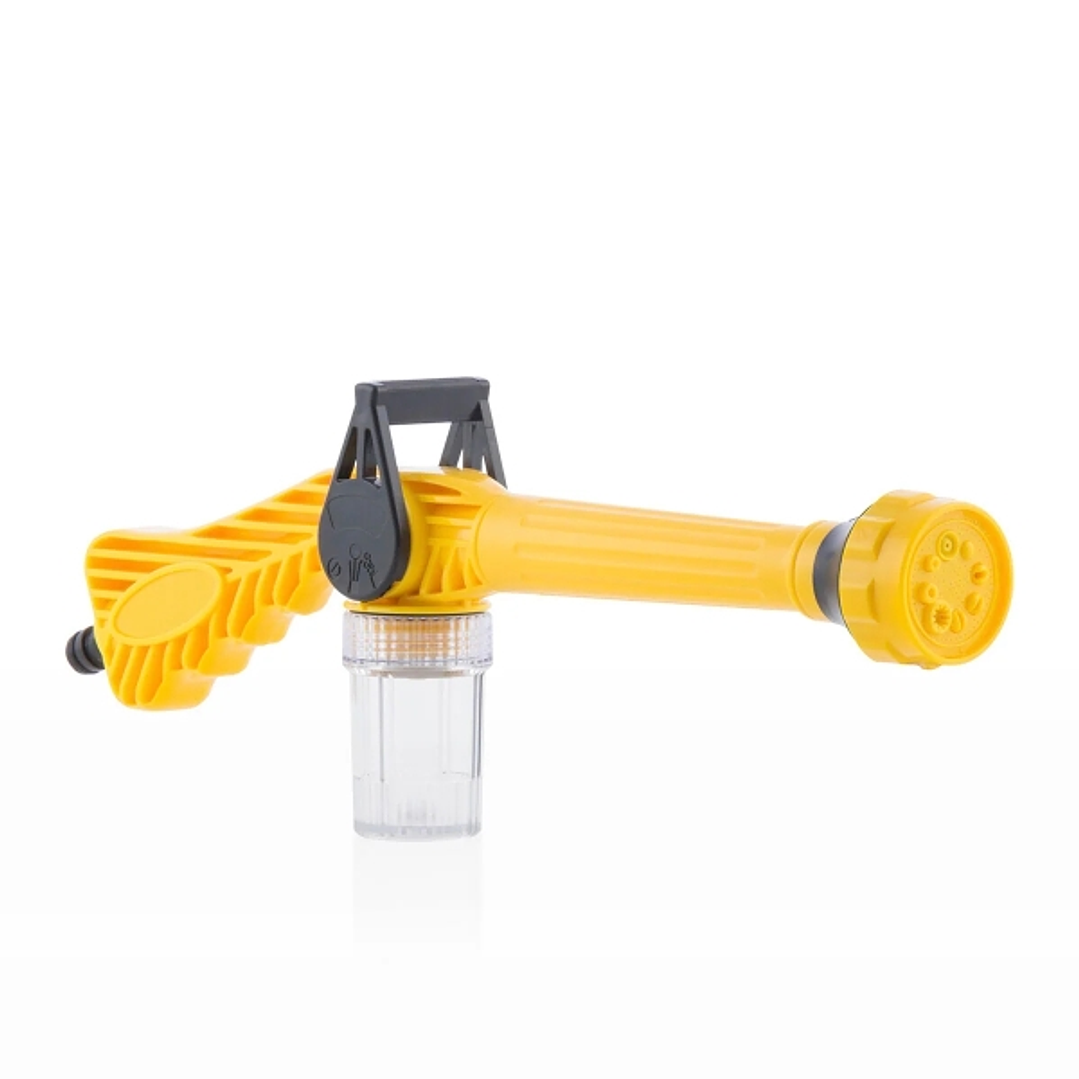 Innovagoods Forzater Pistola de Agua a Presion - 8 Tipos de Chorro - Deposito de 100ml - Multifuncion - 41x15x5.5cm - Color Amarillo 1
