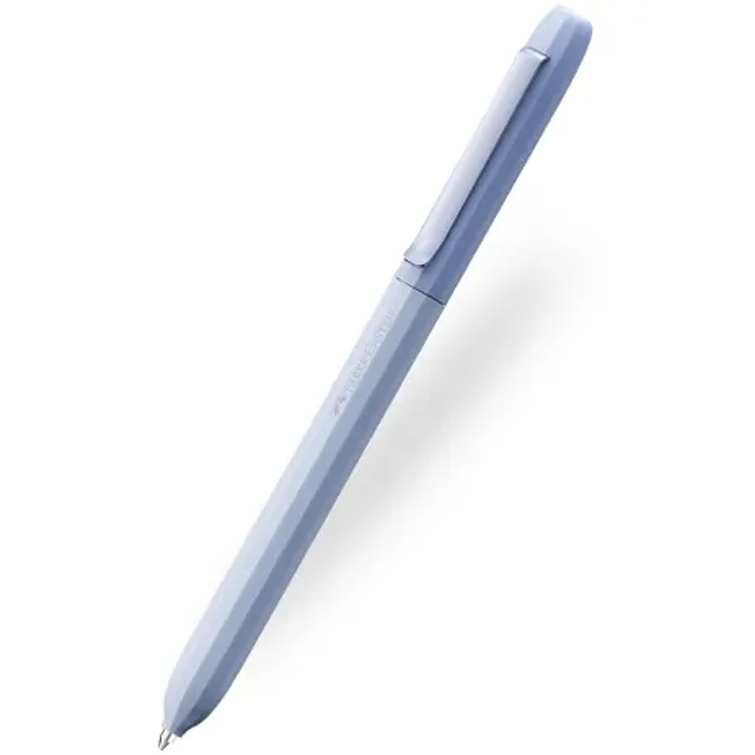 Faber-Castell Avori Boligrafo de Mecanismo Giratorio XB - 92% de Plastico Reciclado - Clip Metalico Solido - Color Azul Claro 1