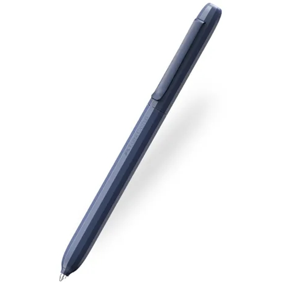 Faber-Castell Avori Boligrafo de Mecanismo Giratorio XB - 92% de Plastico Reciclado - Clip Metalico Solido - Color Azul Noche 1