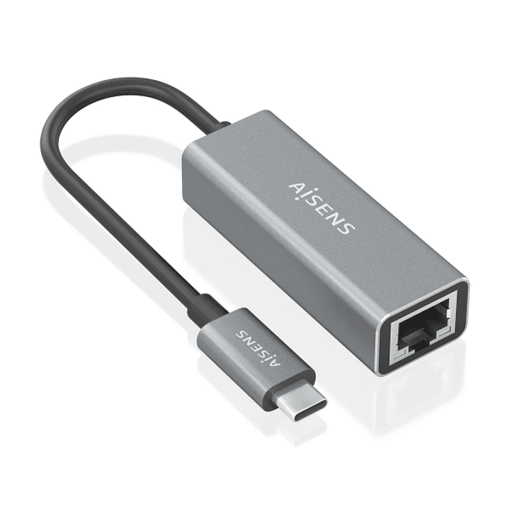 Aisens Conversor USB3.1 GEN1 USB-C a Ethernet Gigabit 10/100/1000 MBPS - 15cm - Color Gris 1