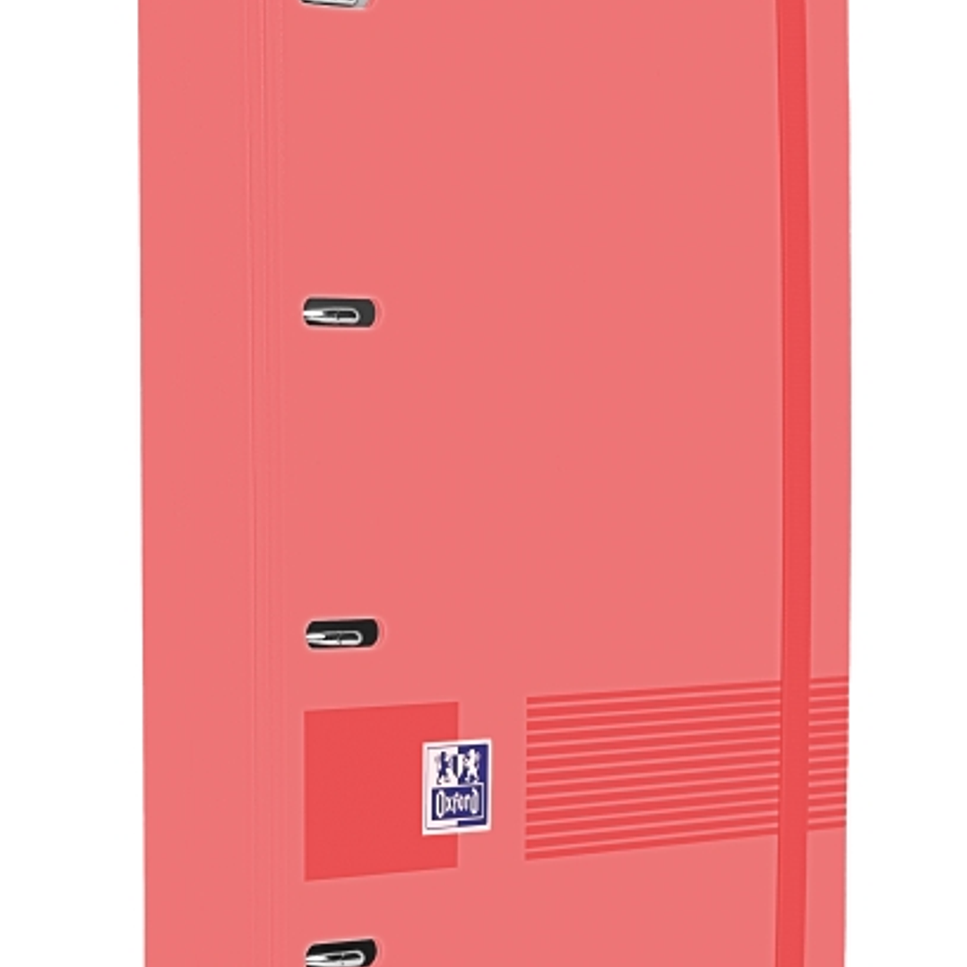 Oxford Europeanbinder Live & Go A4+ Carpeta Tamaño A4+ con Recambio de 100 Hojas Cuadricula 5x5mm - Tapa de Plastico Polyfoam - Cierre con Goma - Colo 1