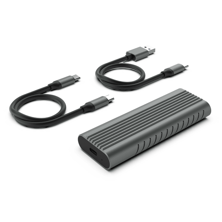 Ewent Caja Externa USB 3.2 - USB-C SSD sin Tornillos - Cable USB C-C y USB C-A - Color Gris 1