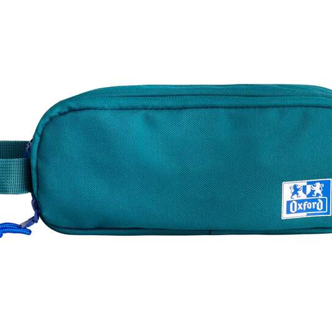 Oxford B-Smart Estuche Portatodo - 3 Compartimentos - Asa Lateral - Fabricado en Material Reciclado - Color Aqua 1