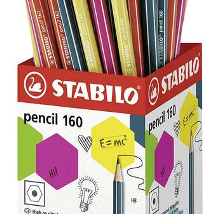Stabilo Pencil 160 Expositor de 72 Lapices Hexagonales - Mina HB Robusta de 2.2mm - Diseño Moderno 1