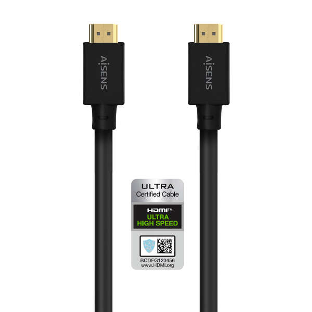 Aisens Cable HDMI V2.1 Ultra Alta Velocidad/Hec 8K@60Hz 48Gbps - A/M-A/M - 5.0m - Color Negro 1