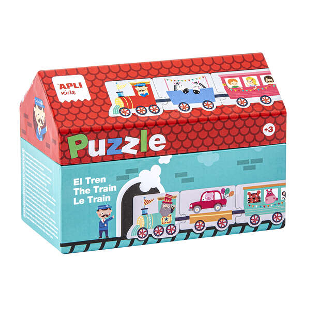 Apli Kids Puzle Trenes - 20 Piezas de Diferentes Tamaños - Diseño Exclusivo Infantil, Colorido, Claro y Simple - Facil Manejo - Carton de 2mm con Acab 1