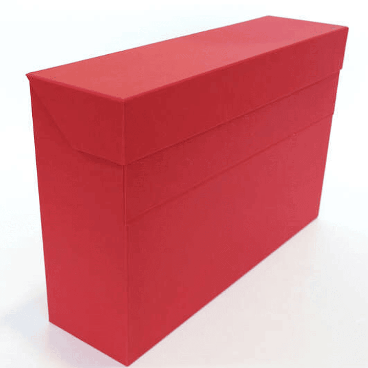 Elba Caja de Transferencia Resistente 39.6x25.4cm - Tapa con Cierre de Seguridad - Asa Ergonomica - Color Rojo Intenso 1