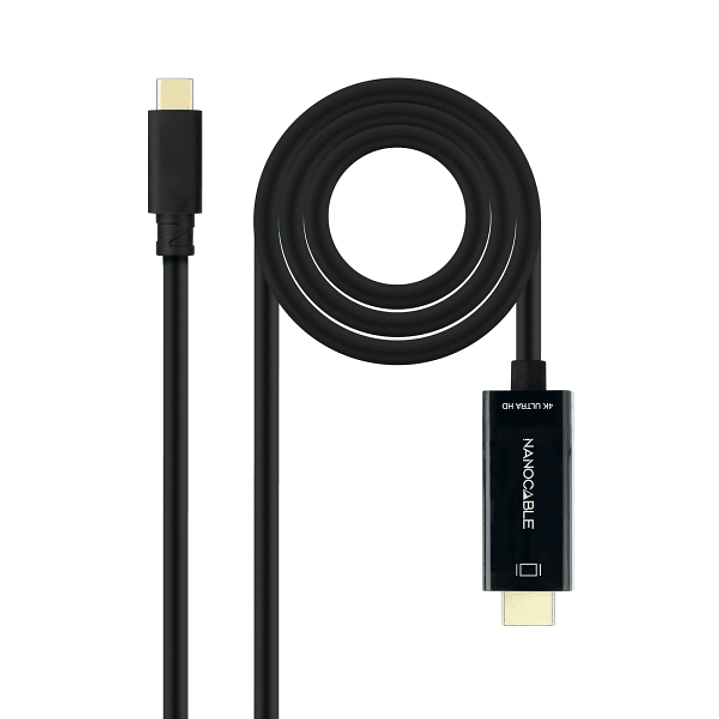 Nanocable Cable Conversor USB-C a HDMI 4K@60HZ - USB-C/M-HDMI/M - 5M - Color Negro 1