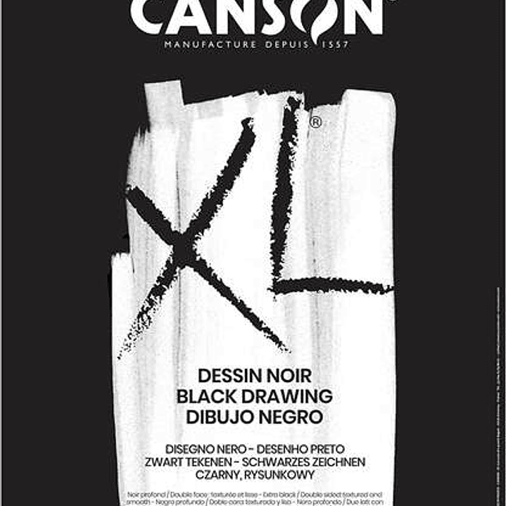 Canson XL Black Bloc de 40 Hojas Negras 150g A3 - Grano Fino - Espiral Microperforado 1