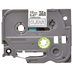 Brother TZe135 Cinta Laminada Original de Etiquetas - Texto blanco sobre fondo transparente - Ancho 12mm x 8 metros