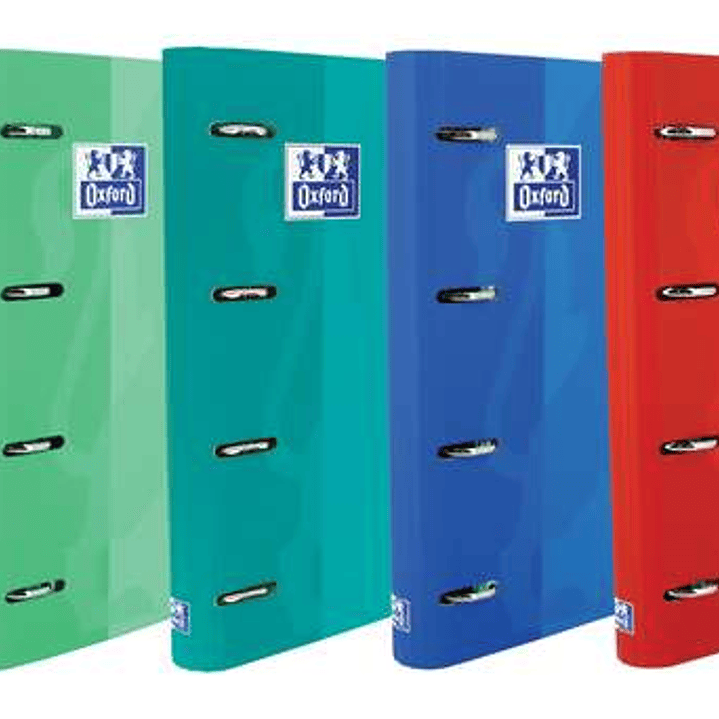 Oxford Europeanbinder Touch Carpeta de 4 Anillas Formato A4+ con Recambio Cuadriculado 5x5mm y 4 Taladros - Tapa Tacto Suave - Cierre con Goma Elastic 1
