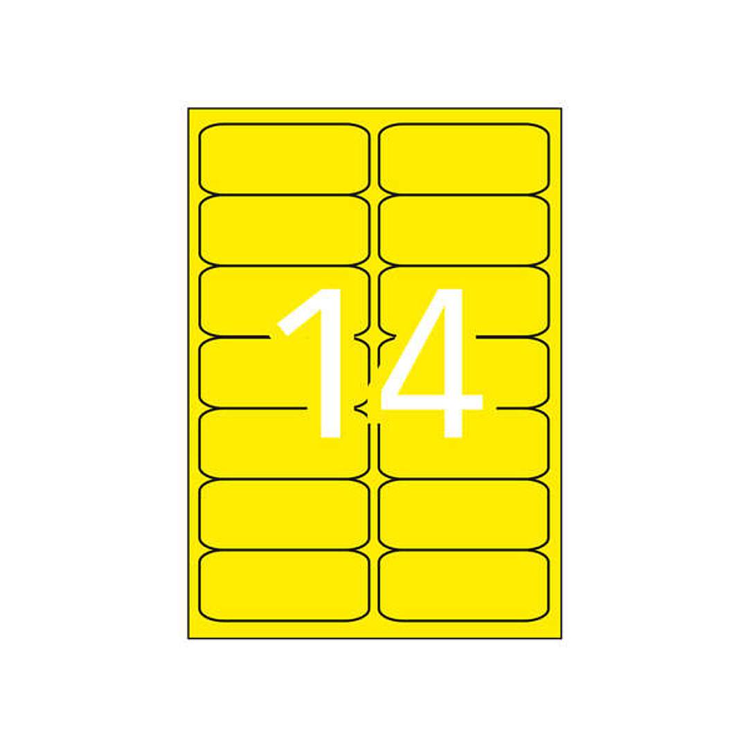 Apli Etiquetas Amarillo Fluorescente Permanentes 99.1 x 38.1mm 20 Hojas 1