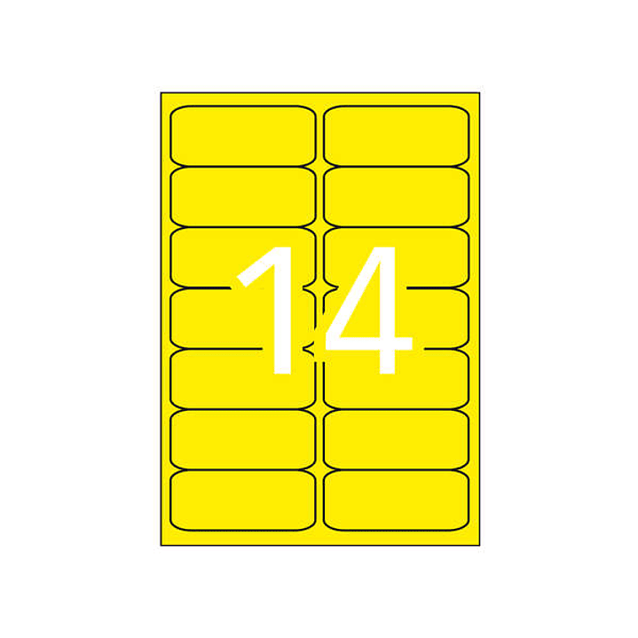 Apli Etiquetas Amarillo Fluorescente Permanentes 99.1 x 38.1mm 20 Hojas 1