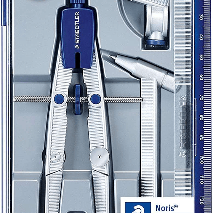 Staedtler Noris 550 02 Compas de Precision - Aguja y Mina Intercambiables - Mecanismo de Ajuste Rapido 1