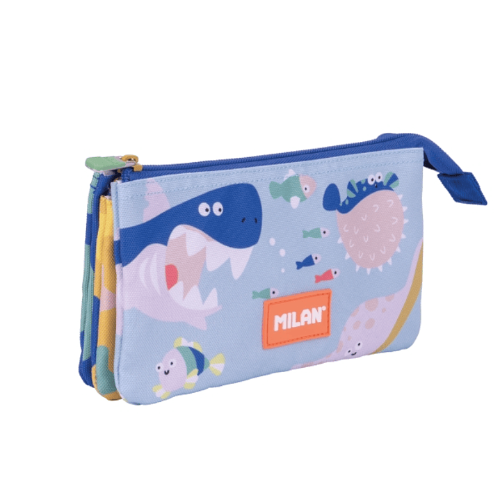 Milan Blue Odyssey Estuche Portatodo - 5 Compartimentos - 22x12x4cm - Multicolor 1