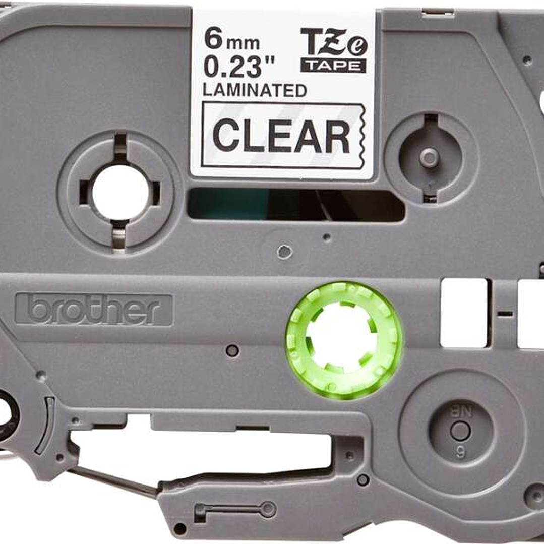 Brother TZe111 Cinta Laminada Original de Etiquetas - Texto negro sobre fondo transparente - Ancho 6mm x 8 metros 1
