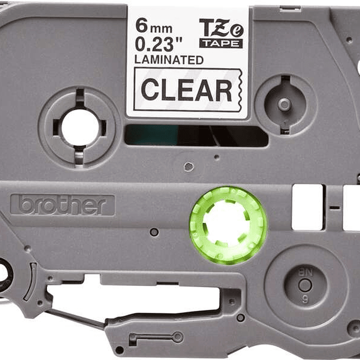 Brother TZe111 Cinta Laminada Original de Etiquetas - Texto negro sobre fondo transparente - Ancho 6mm x 8 metros 1