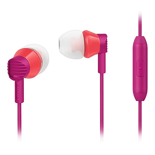 Philips Auriculares Intraurales con Cable - Jack 3.5mm - Microfono Integrado - 3 Pares de Almohadillas de Silicona - Aislamiento Pasivo del Ruido - Al