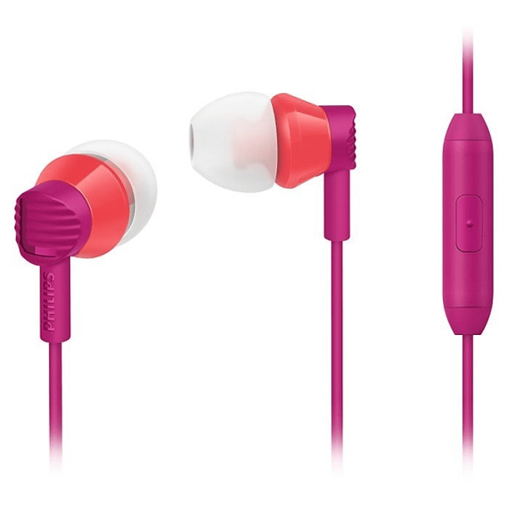 Philips Auriculares Intraurales con Cable - Jack 3.5mm - Microfono Integrado - 3 Pares de Almohadillas de Silicona - Aislamiento Pasivo del Ruido - Al 1