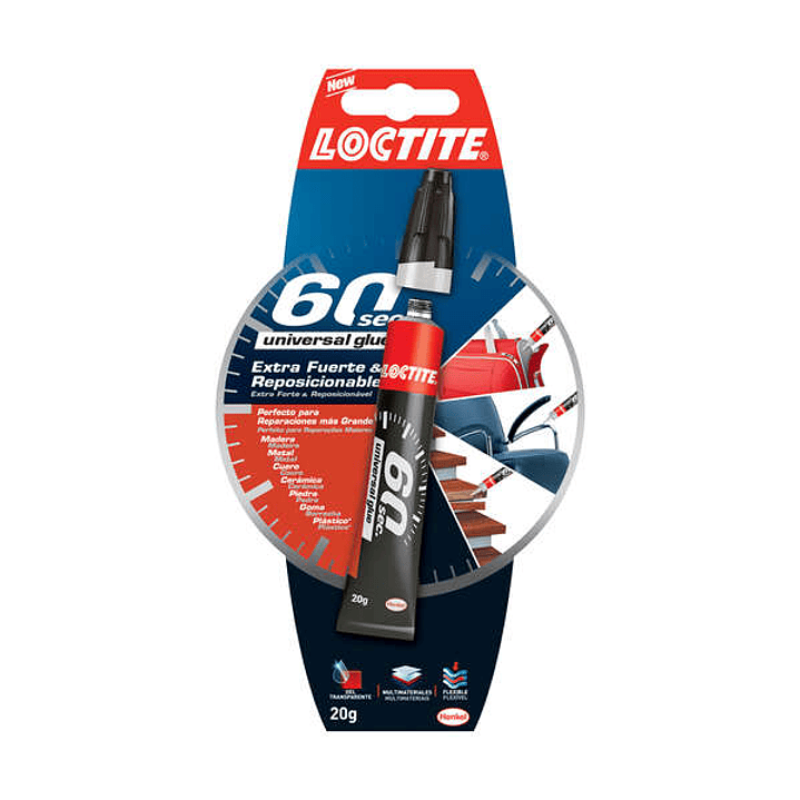 Loctite 60Sec Pegamento Extrafuerte 20gr - Pega en 60 Segundos - Adhesivo Reposicionable en Gel Transparente - Ideal para Superficies Verticales 1